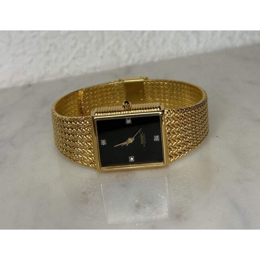 Vintage Xavier Quartz Men's Watch Masterpiece Diamond Swiss 80's Gold Plate
